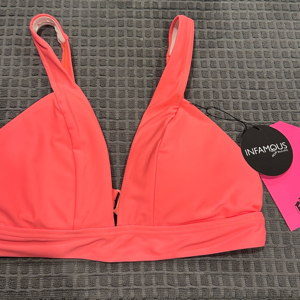 Infamous Swim Lola fluorescent coral top Small - Picture 2 of 3